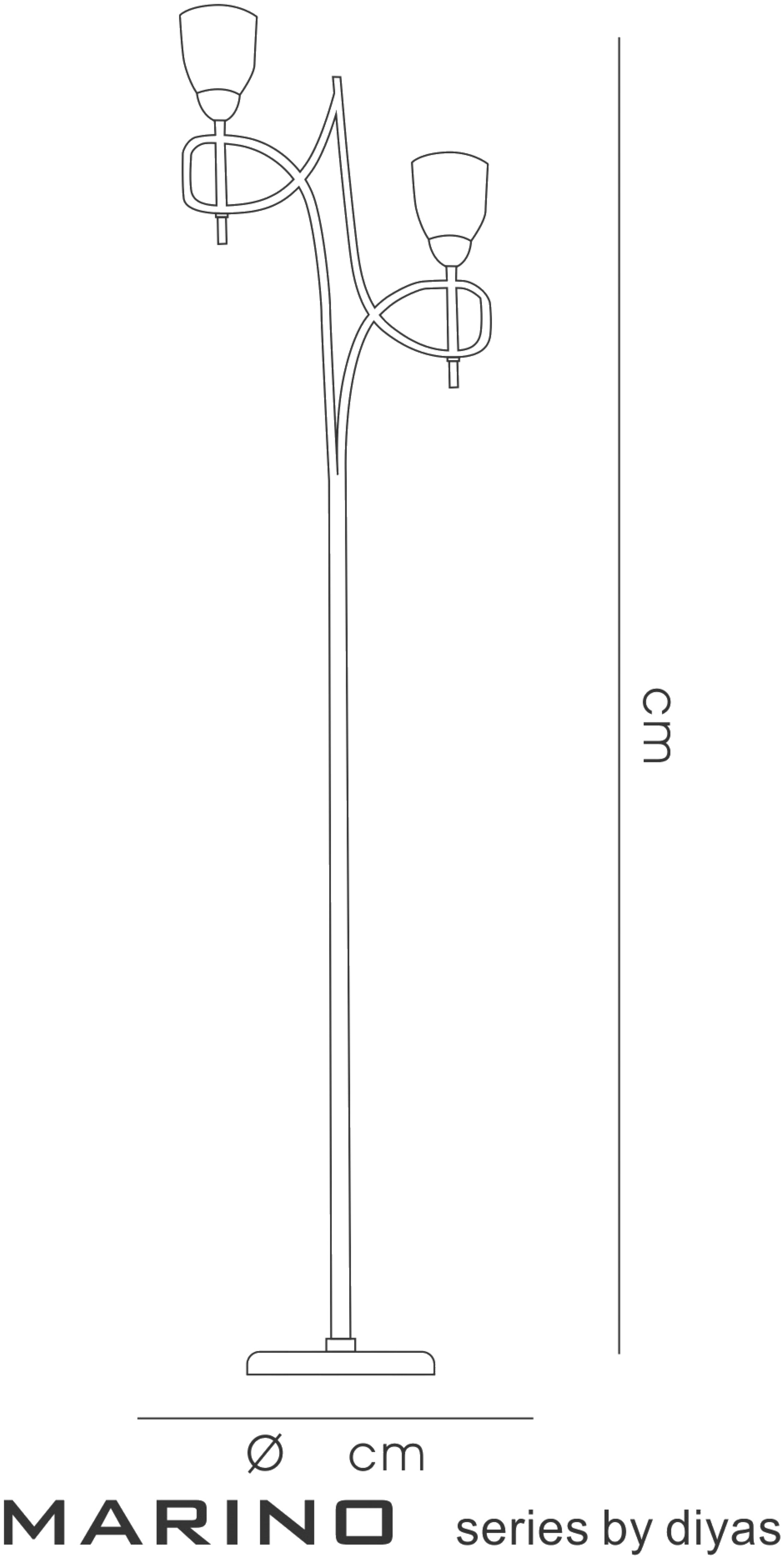 IL10054  San Marino 145cm Floor Lamp 2 Light French Gold